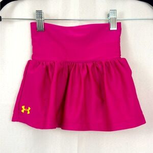 Toddler Girls Under Armour Fuchsia Skort with Neon Logo 2T Excellent Condition